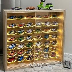 1/64 Mini Cars Display Case with Lighted 7 Tiers Wall Mounted Display Box with