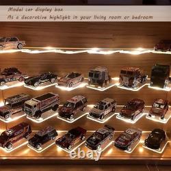 1/64 Mini Cars Display Case with Lighted 7 Tiers Wall Mounted Display Box with