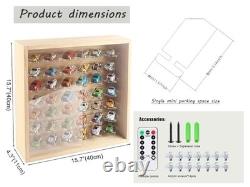 1/64 Mini Cars Display Case with Lighted 7 Tiers Wall Mounted Display Box with