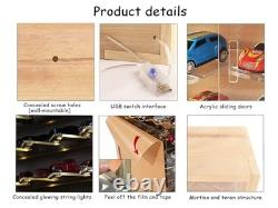 1/64 Mini Cars Display Case with Lighted 7 Tiers Wall Mounted Display Box with