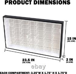 1/64 Scale Diecast Car Display Case 56 Slot Wall Mount Cabinet with UV Protect