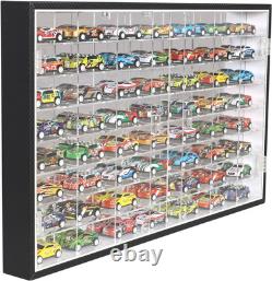 1/64 Scale Diecast Car Display Case 56 Slot Wall Mount Cabinet with UV Protect