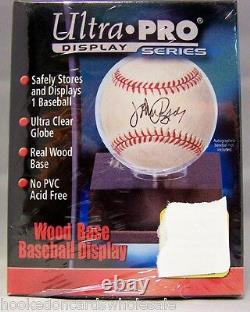 1 case 36 Ultra Pro Dark Wood Ball Baseball Storage Holders Display