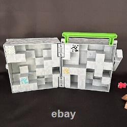 2014 Minecraft Stone Case 66 Mini Figure Lot Collector Display Case Storage
