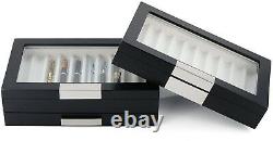 20 Piece Black Ebony Wood Pen Display Case Storage And Fountain Pen Collector