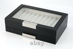 20 Piece Black Ebony Wood Pen Display Case Storage And Fountain Pen Collector