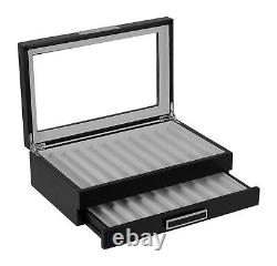 20 Piece Black Ebony Wood Pen Display Case Storage and Fountain Pen Collector