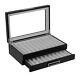 20 Piece Black Ebony Wood Pen Display Case Storage And Fountain Pen Collector