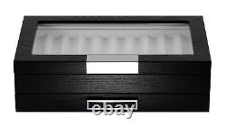 20 Piece Black Ebony Wood Pen Display Case Storage and Fountain Pen Collector