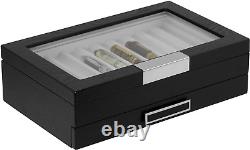 20 Piece Black Ebony Wood Pen Display Case Storage and Fountain Pen Collector Or