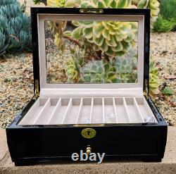 20 Slot 2 Layer Wood Pen Storage Display Case Black NEW! (CLOSEOUT 50% OFF)