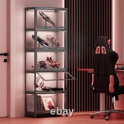 23 Display Cabinet 5 Tier Flip Up Acrylic Door Bookshelf Toys Storage Showcase