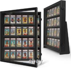 24 Graded Card Display Case, Baseball Card Display Stand, UV Protection, Storage