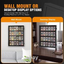 24 Graded Card Display Case, Baseball Card Display Stand, UV Protection, Storage