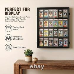 24 Graded Card Display Case, Baseball Card Display Stand, UV Protection, Storage