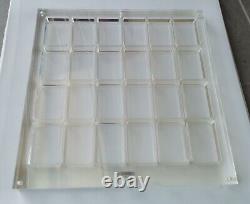 24 Grids Crystal Acrylic Magnetic Display Case Storage Frame For Zippo Lighters