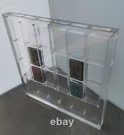24 Grids Crystal Acrylic Magnetic Display Case Storage Frame For Zippo Lighters