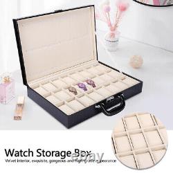 24 Slot Display Case Large Space Watch Box For Storage Display