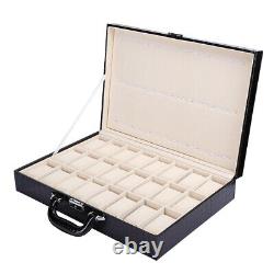 24 Slot Display Case Large Space Watch Box For Storage Display