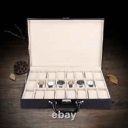 24 Slot Display Case Large Space Watch Box For Storage Display