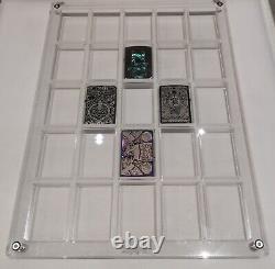 25 Grids Crystal Acrylic Display Case Protective Holder Stand Box Zippo Lighters