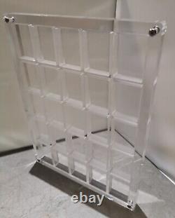 25 Grids Crystal Acrylic Display Case Protective Holder Stand Box Zippo Lighters