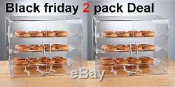 2 Pack PASTRY SELF SERVE DISPLAY CASE 3 TRAYS BAKERY DELI STORE CANDY MOVIE more