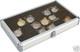 2 Pocket Watch Display Case Storage Box With 8 Compartment Glass Top