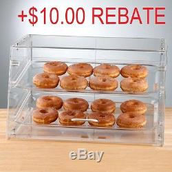 2 Tray Bakery Display Case Front and Rear Doors DONUTS Convenience Store Hotel