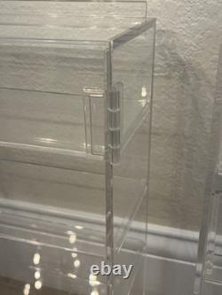 2x Acrylic Slatwall Display Cases Lockable Shelf Showcase Storage Box 15x10x5