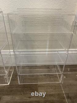 2x Acrylic Slatwall Display Cases Lockable Shelf Showcase Storage Box 15x10x5