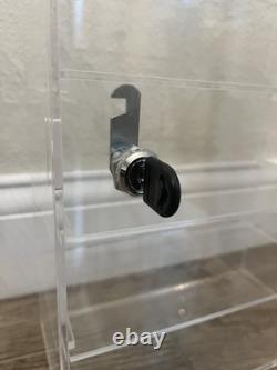 2x Acrylic Slatwall Display Cases Lockable Shelf Showcase Storage Box 15x10x5