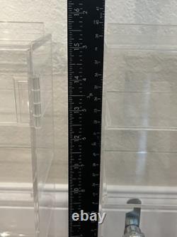 2x Acrylic Slatwall Display Cases Lockable Shelf Showcase Storage Box 15x10x5