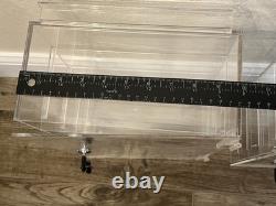 2x Acrylic Slatwall Display Cases Lockable Shelf Showcase Storage Box 15x10x5