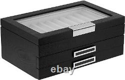 30Pcs Black Wood Pen Display Case Storage Box Fountain Pen Collection Box Gift