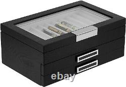 30Pcs Black Wood Pen Display Case Storage Box Fountain Pen Collection Box Gift