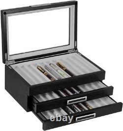 30Pcs Black Wood Pen Display Case Storage Box Fountain Pen Collection Box Gift