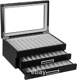 30Pcs Black Wood Pen Display Case Storage Box Fountain Pen Collection Box Gift