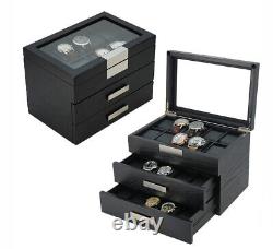 30 Black Oak Watch Wooden Storage Display Box Display Case Chest Cabinet