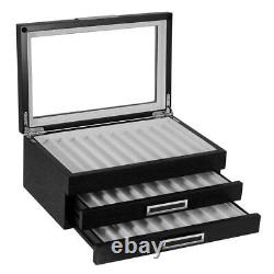 30 Piece Black Ebony Wood Pen Display Case Storage and Fountain Pen Collector