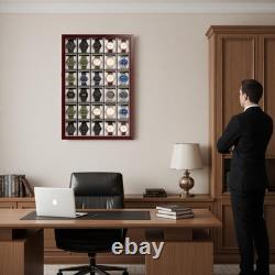 30 Piece Watch Display Case Wall Mounted Peach Shadow Box