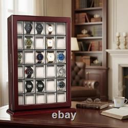 30 Piece Watch Display Case Wall Mounted Peach Shadow Box