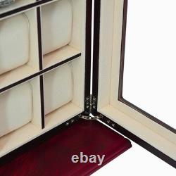 30 Watch Cherry Wood Display Wall Case Storage Organizer Box