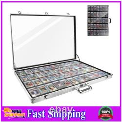 34x22 Silver Aluminum Trading Card Display Case Large Sports TCG Storage