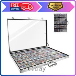34x22 Silver Aluminum Trading Card Display Case Large Sports TCG Storage