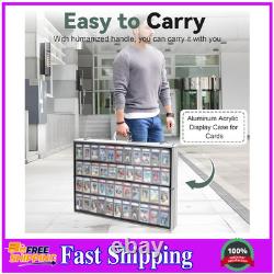 34x22 Silver Aluminum Trading Card Display Case Large Sports TCG Storage