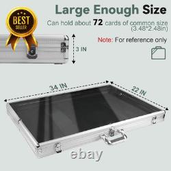 34x22 Silver Trading Card Display Case Aluminum Sports Card TCG Jewelry Storage 34x22 Silver Trading Card Display Case Aluminum Sports Card TCG Jewelry Storage