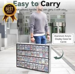 34x22 Silver Trading Card Display Case Aluminum Sports Card TCG Jewelry Storage
