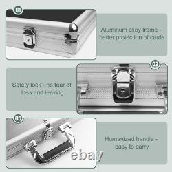 34x22 Silver Trading Card Display Case Aluminum Sports TCG Storage Box