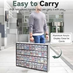34x22 Silver Trading Card Display Case Aluminum Sports TCG Storage Box